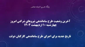آخرین وضعیت طرح ساماندهی نیروهای شرکتی امروز چهارشنبه 10 اردیبهشت 1404+ تاریخ جدید برای اجرای طرح ساماندهی کارکنان دولت