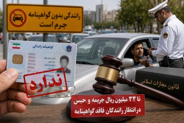 جریمه سنگین و حبس در انتظار رانندگان بدون گواهینامه؛ تا ۳۳ میلیون ریال جریمه برای این تخلف / هشدار مهم پلیس به رانندگان؛ رانندگی بدون گواهینامه با جریمه ۳۳ میلیون ریالی و مجازات حبس همراه شد / قانون سختگیرانه برای رانندگان فاقد گواهینامه؛ جزئیات جریمه نقدی و مجازات حبس را از دست ندهید