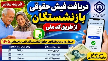 دریافت فیش حقوقی بازنشستگان از طریق کد ملی/ جدول واریز مابه‌التفاوت حقوق بازنشستگان تأمین اجتماعی ۱۴۰۵