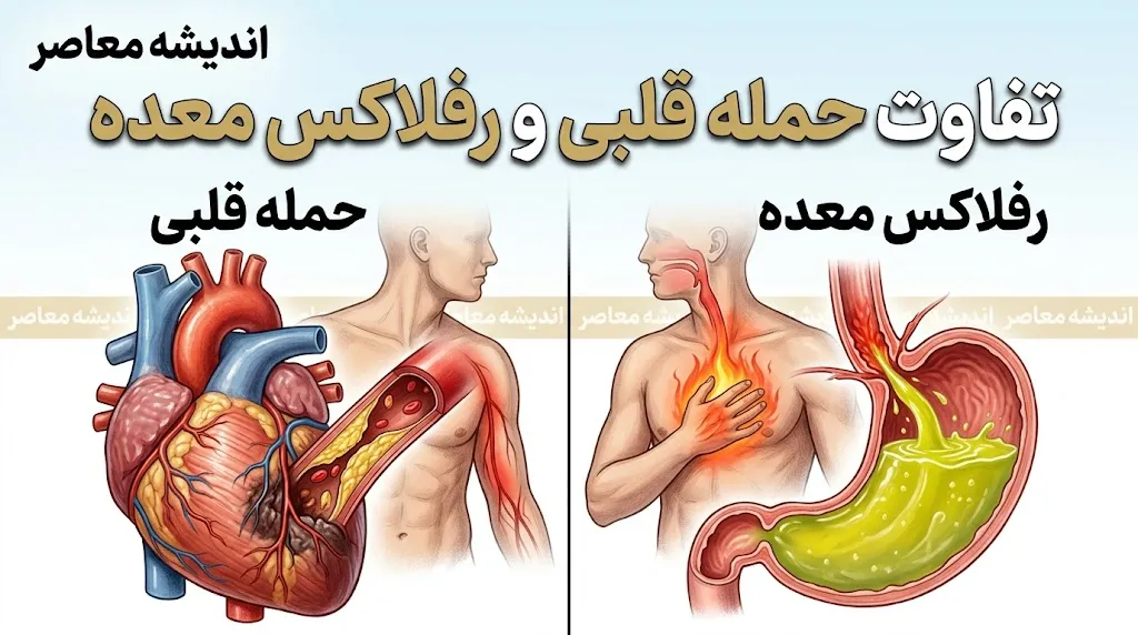 تفاوت حمله قلبی و رفلاکس معده؛ راهنمای کامل تشخیص دو عارضه با علائم مشابه