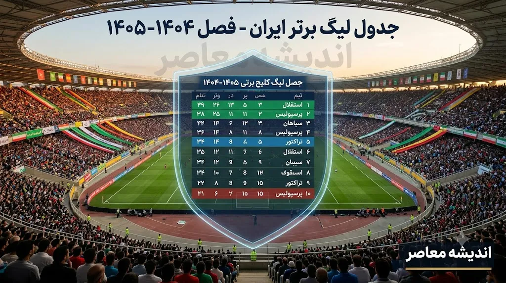 جدول لیگ برتر ایران امروز ۱۴۰۵ | جدول رده بندی لیگ برتر ۱۴۰۵-۱۴۰۶ قبل از شروع فصل + جایگاه استقلال و پرسپولیس