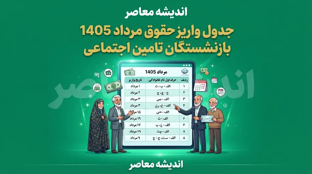 جدول واریز حقوق مرداد 1405 بازنشستگان تامین اجتماعی | زمان دقیق پرداخت حقوق بازنشستگان و فیش حقوقی مرداد