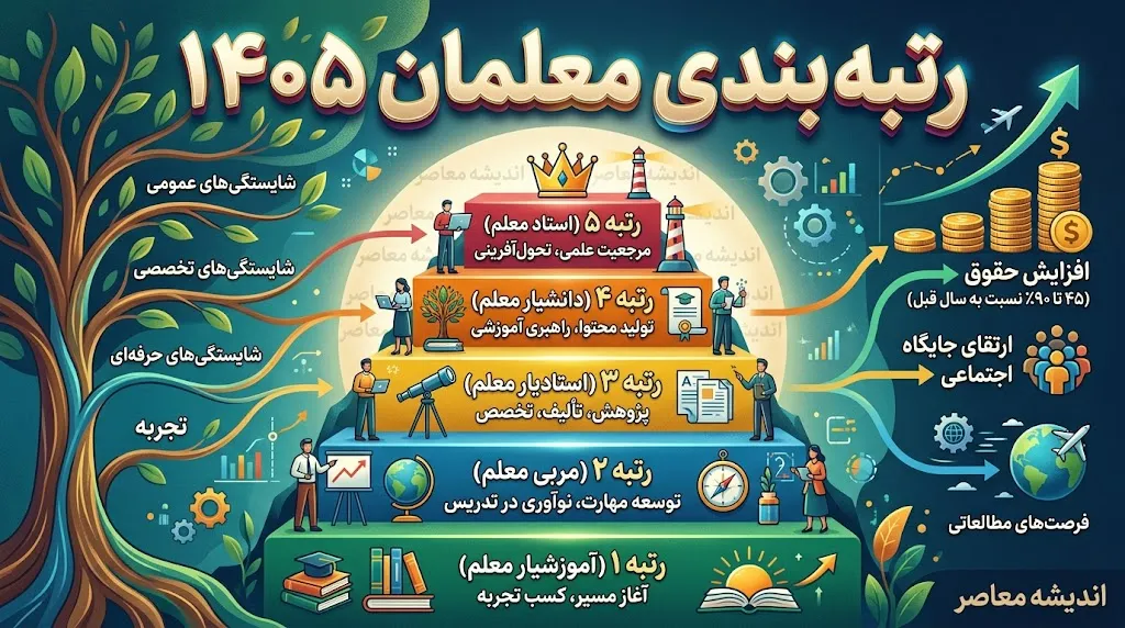 آخرین وضعیت طرح رتبه‌بندی معلمان در سال ۱۴۰۵؛ از صدور احکام تا پرداخت معوقات