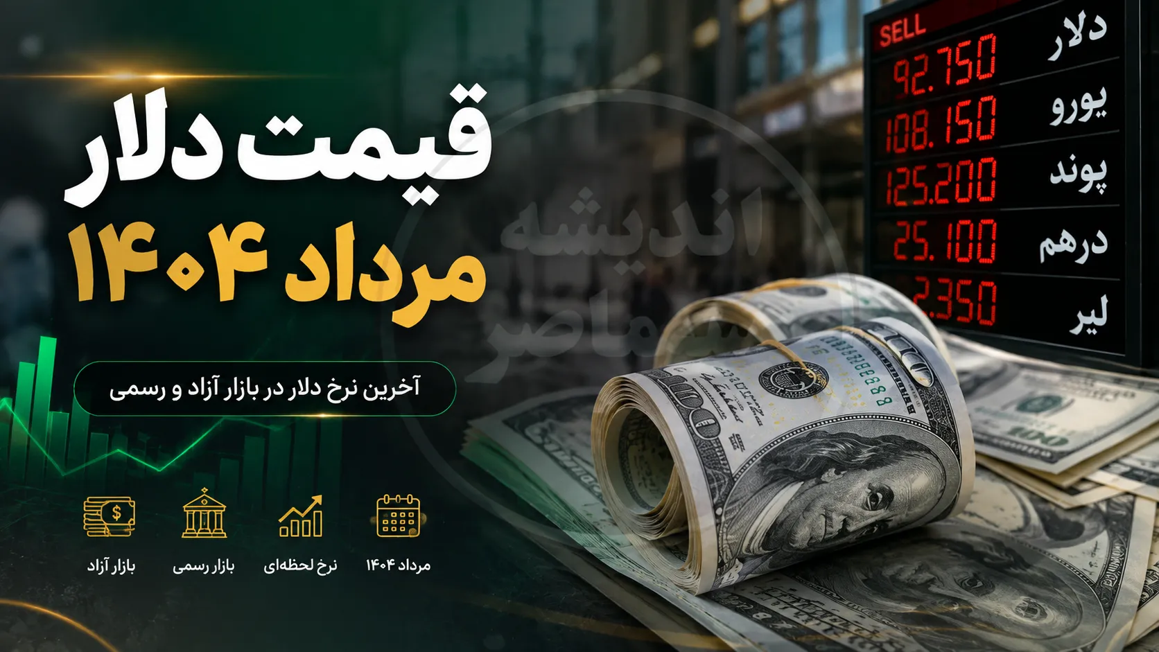 قیمت دلار مرداد ۱۴۰۴ | نرخ دلار در بازار آزاد در ماه پنجم سال چقدر بود؟ | جدول تغییرات قیمت دلار مرداد ۱۴۰۴
