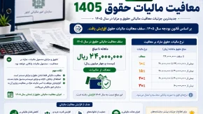 معافیت مالیات حقوق 1405 | سقف جدید معافیت مالیاتی حقوق و دستمزد | جدول مالیات حقوق 1405 و نحوه محاسبه
