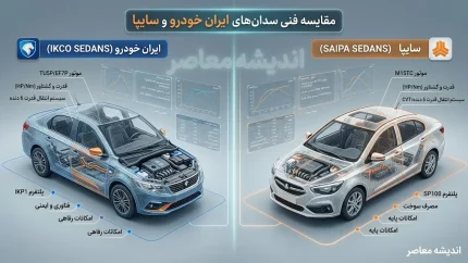مقایسه فنی سدان های ایران خودرو و سایپا؛ تارا و دنا در برابر شاهین و سهند کدام انتخاب بهتری است؟