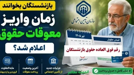 زمان پرداخت معوقات بازنشستگان تغییر کرد؛ واریز مابه التفاوت حقوق از ۱۵ شهریور ۱۴۰۵ + جزئیات کامل