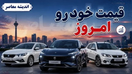 قیمت خودرو امروز یکشنبه ۲۲ شهریور ۱۴۰۵ | بازار خودرو در مدار نوسان قرار گرفت؛ کاهش قیمت محصولات ایران خودرو در مقابل افزایش قیمت محصولات سایپا / دنا پلاس اتوماتیک ۳ میلیارد و ۳۸۵ میلیون تومان و تارا اتوماتیک توربو ۳ میلیارد و ۶۶۸ میلیون تومان معامله شدند / ساینا S با جهش ۶۴ میلیون تومانی به یک میلیارد و ۴۷۰ میلیون تومان رسید