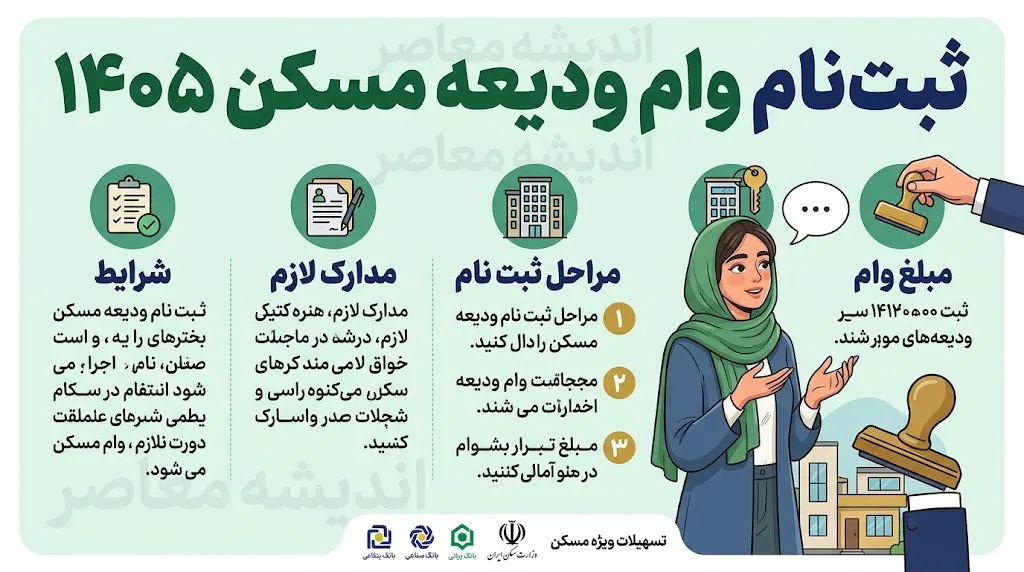 ثبت نام وام ودیعه مسکن ۱۴۰۵؛ سامانه ثبت‌نام، مبلغ وام، شرایط و مدارک لازم