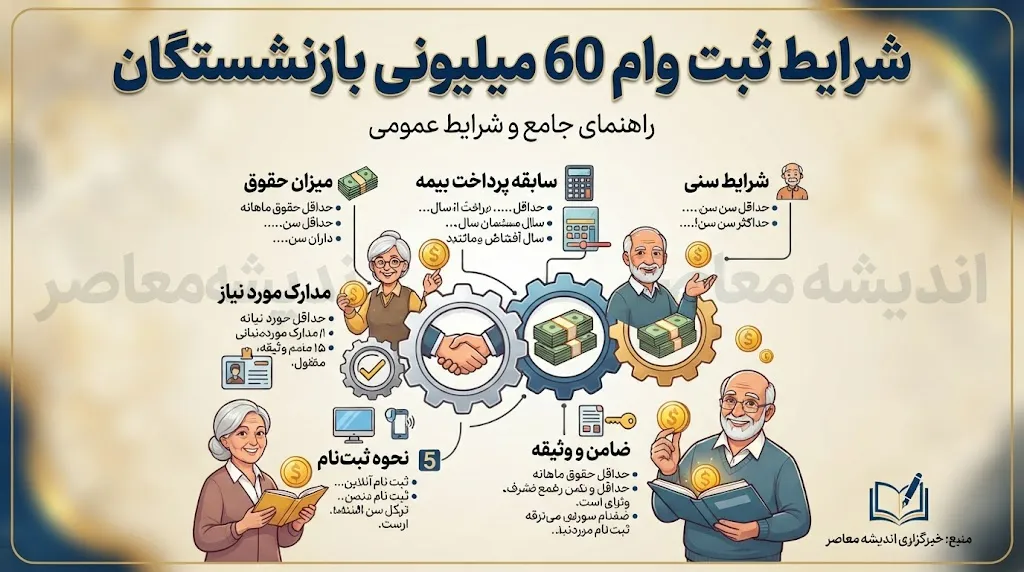شرایط ثبت نام وام ۶۰ میلیونی بازنشستگان ۱۴۰۵ | نحوه دریافت و اقساط وام بانک رفاه