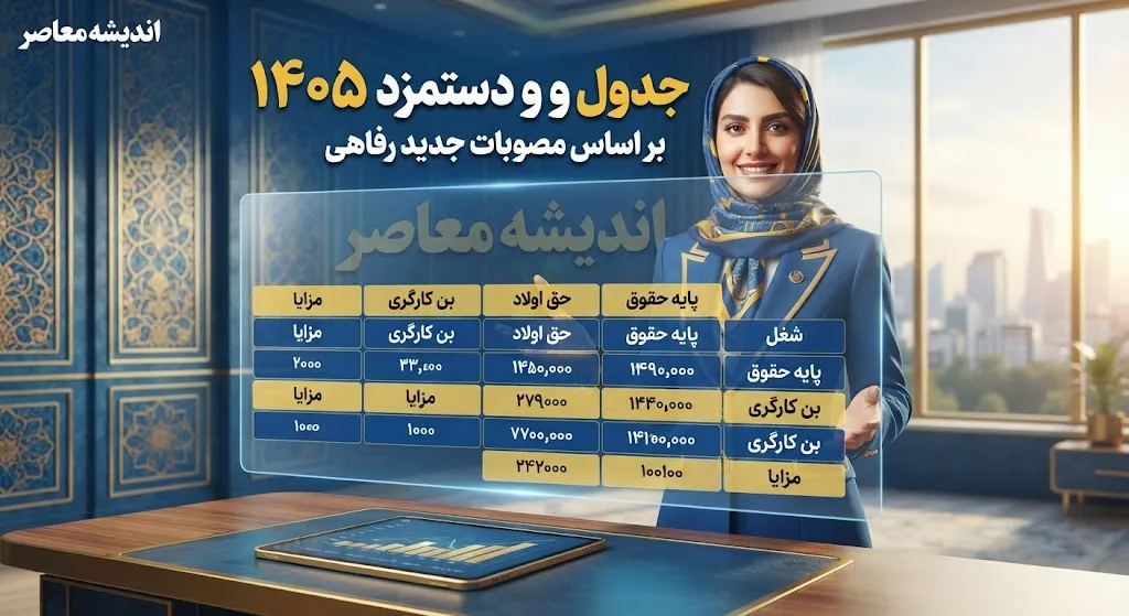 جدول حقوق و دستمزد ۱۴۰۵ کارگران؛ حداقل مزد، بن کارگری، پایه سنوات و حق تأهل چقدر شد؟